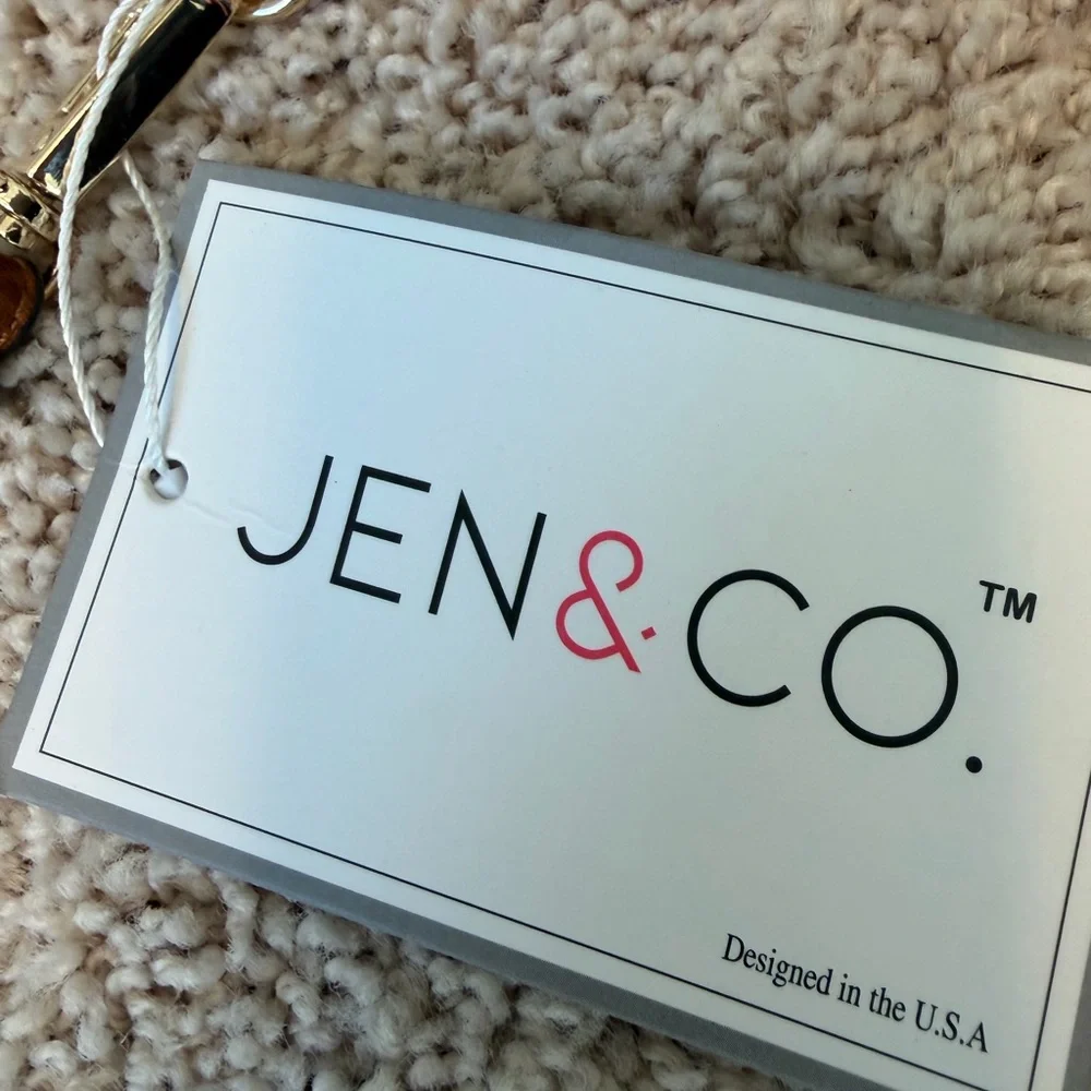 Jen & Co. Vegan Tropical Leaf Pink and Aqua Wristlet